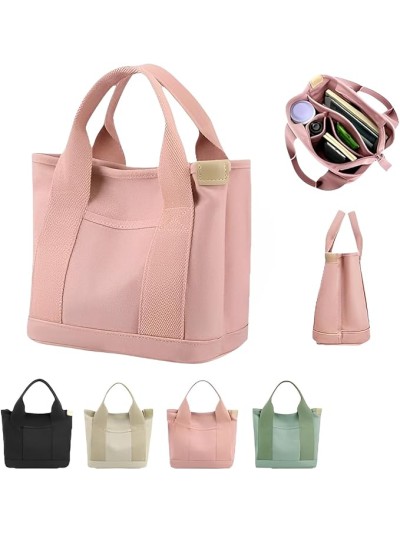 lunch-bag-tote-women-small-tote-bag-compartment-pink-canvas