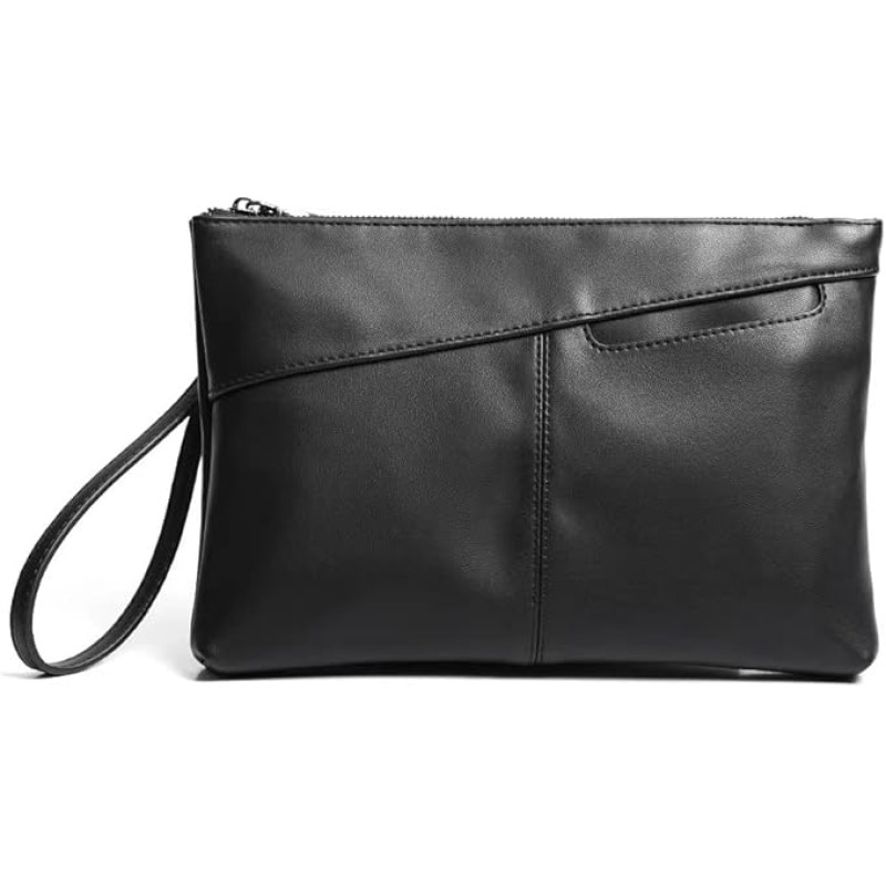 Leather Handbags for Men Large Purse Clutch Bag Black Leather Handbags for Men Large Purse Clutch Bag Black