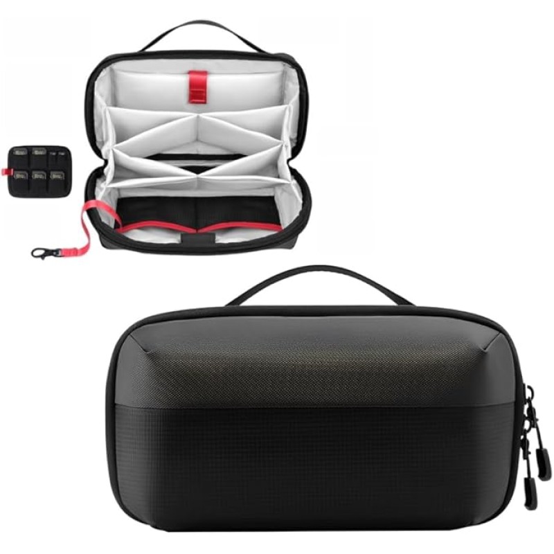 Skycare Portable Travel hand bag - Electronic Organizer for MacBook Charger, Cables, Power Bank, Hard Drive, and More - Water-Resistant Digital Storage Bag with Removable Card Slots (Black) Skycare Portable Travel hand bag - Electronic Organizer for MacBook Charger, Cables, Power Bank, Hard Drive, and More - Water-Resistant Digital Storage Bag with Removable Card Slots (Black)