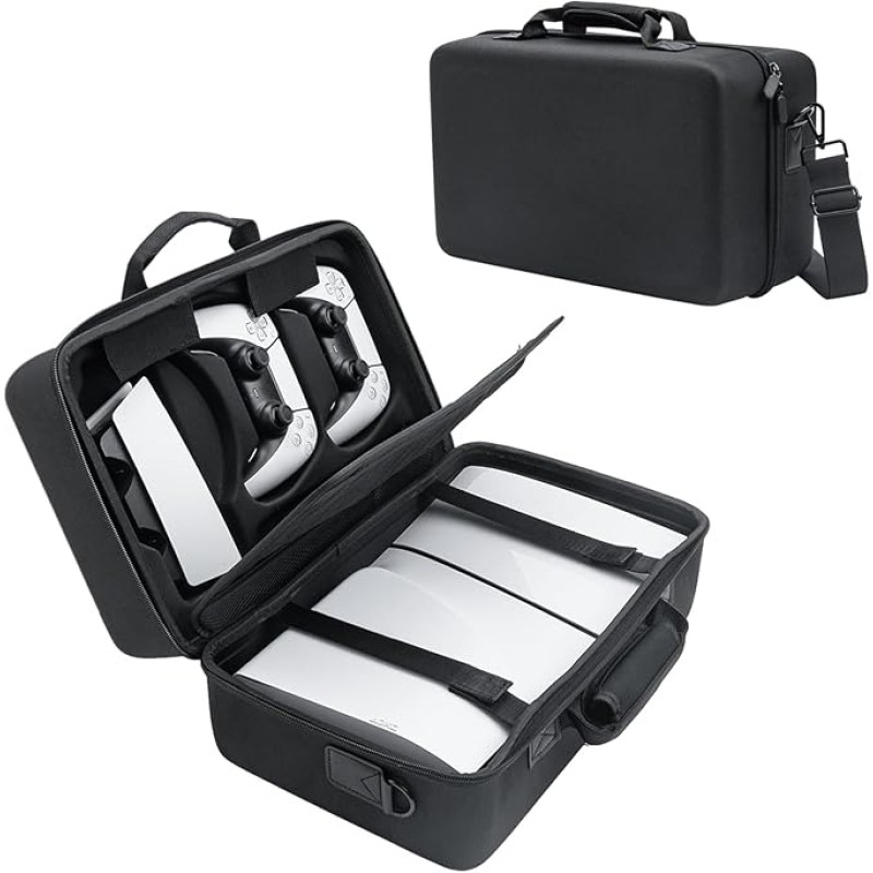 Skycare Hard Shell Carrying Case for PS5 Console, Travel Case Bag Compatible with Playstation 5 Disc& Digital Edition, Storage Case for PS5 DualSense Controllers/Cords/Accessories (Black) Skycare Hard Shell Carrying Case for PS5 Console, Travel Case Bag Compatible with Playstation 5 Disc& Digital Edition, Storage Case for PS5 DualSense Controllers/Cords/Accessories (Black)