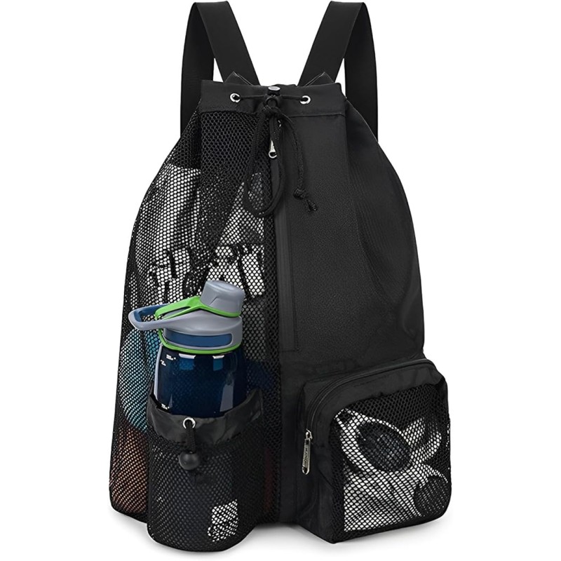 Swim Bag Mesh Drawstring Backpack with Wet Pocket Beach Backpack for Swimming, Gym, and Workout Gear Swim Bag Mesh Drawstring Backpack with Wet Pocket Beach Backpack for Swimming, Gym, and Workout Gear