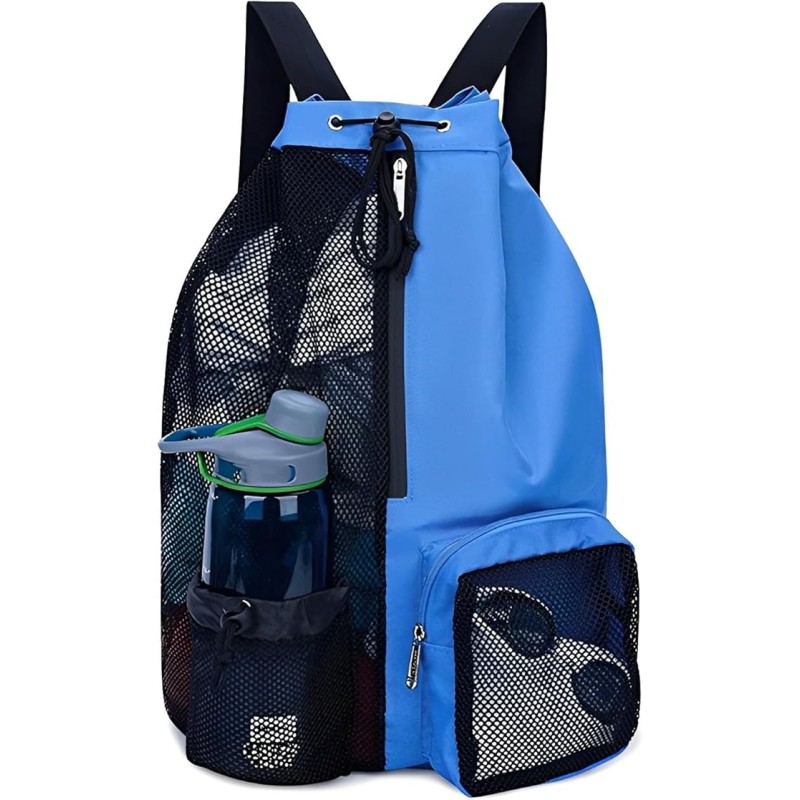 Swim Bag Mesh Drawstring Backpack with Wet Pocket Beach Backpack for Swimming, Gym, and Workout Gear Swim Bag Mesh Drawstring Backpack with Wet Pocket Beach Backpack for Swimming, Gym, and Workout Gear