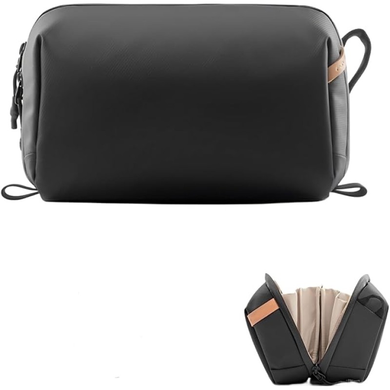 Skycare Wash Pouch Hanging Toiletry Bag for Men, Waterproof Dopp Kit Travel Makeup Bag Organizer for Toiletries & Cosmetics (Black) Skycare Wash Pouch Hanging Toiletry Bag for Men, Waterproof Dopp Kit Travel Makeup Bag Organizer for Toiletries & Cosmetics (Black)
