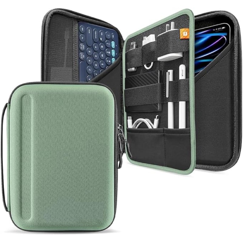 Portfolio Case for 11-13 Inch iPad Pro M4 & iPad Air M2 2024, iPad Pro M2&M1, 10.9-in iPad Air 5, 10.9-in iPad 10, Carrying Storage Sleeve Bag with Accessories Compartment (Green, 11inch) Portfolio Case for 11-13 Inch iPad Pro M4 & iPad Air M2 2024, iPad Pro M2&M1, 10.9-in iPad Air 5, 10.9-in iPad 10, Carrying Storage Sleeve Bag with Accessories Compartment (Green, 11inch)